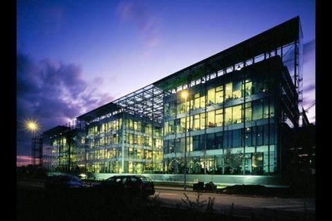This recently-completed office building in Prague comprises 12 buildings and was built for about £120m by contractor Porr